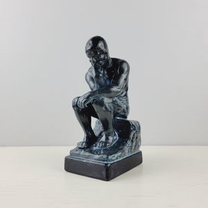 Rare Vintage Inarco Japan Resin “The Thinker” Man Rodin Statue Inspired Art Deco